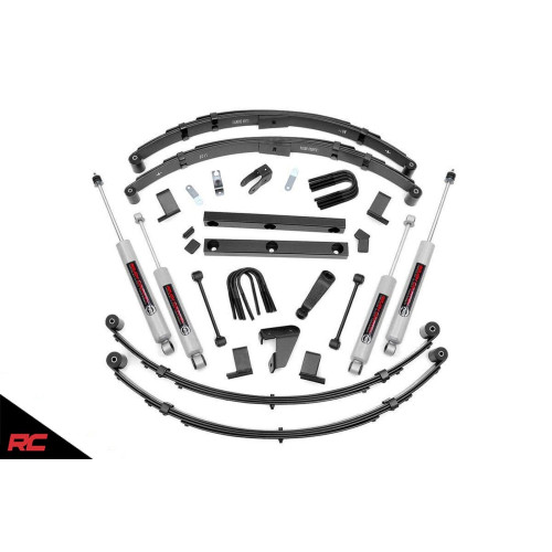 PartzBiz HD: 4404623-Rough Country 620MN2 ชุดยก 4” สำหรับ 1987-1995 Jeep Wrangler YJ 4WD Suspension Lift ยก Bump Steer Absorber Damper ชุดอัพเกรดใหม่ที่ดีที่สุด ระบบกันสะเทือน 4x4 Offroad