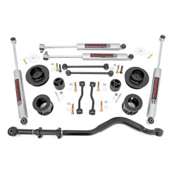 PartzBiz HD RT-63730 - Rough Country 63730 3.5” Lift Kit N3 Shocks & Track Bar สำหรับ 19-Up Jeep Gladiator JT 4X4 sport sahara moab ไม่จำกัด ใหม่ที่ดีที่สุด suspension อัพเกรด Shocks Track Bar Spacers