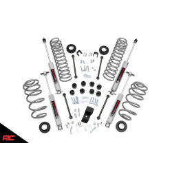 PartzBiz HD RT-642.20 - Rough Country 642.20 3.25” Lift Kit w/ N3 Shocks สำหรับ 1997-2002 Jeep Wrangler TJ 4WD 4.0L 6 สูบ 2.5L 4 สูบ 4wd 4x4 สุดยอดระบบกันสะเทือนใหม่ อัพเกรด Offroad System Rubicon Sahara Sport SE