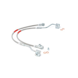 PartzBiz HD RT-89310S - Rough Country 89310S ขยายสายเบรกหน้าสำหรับยก 80-96 F150 Bronco 4WD Cusom XL Lariat 4wd 4x4 2wd rwd ชุดยกช่วงล่างใหม่ที่ดีที่สุด สปริงออฟโร้ดแบบกำหนดเอง