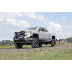 PartzBiz HD RT-89370_A - Rough Country 89370_A สแตนเลสขยายสายเบรคหน้า 11-19 GM 2500 3500 HD 2WD 4WD 4wd 2wd 4x4 rwd rwd ใหม่ที่ดีที่สุด อัพเกรดช่วงล่าง Lifted Lift Kit Pickup Chevy GMC Silverado Sierra Replacement Upgrade