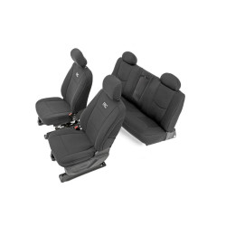 PartzBiz HD RT-91025 - Rough Country 91025 Neoprene Seat Covers Complete Set 14-18 Chevy Silverado 1500 Truck Lift Upgrade Best New Best Upgrade Replacement Protection Snow Much Sand Dirt สิ่งสกปรก