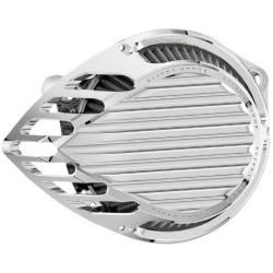 PartzBiz HD DS10102730 - Rough Craft Chrome Finned กรองอากาศ RC-600-006 Harley Twin Cam 99-17