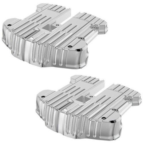 PartzBiz HD: 4404483-หยาบ CRAFT Chrome Grooved Rocker กล่อง RC-610-001 Harley M8 มอเตอร์ 17-Up
