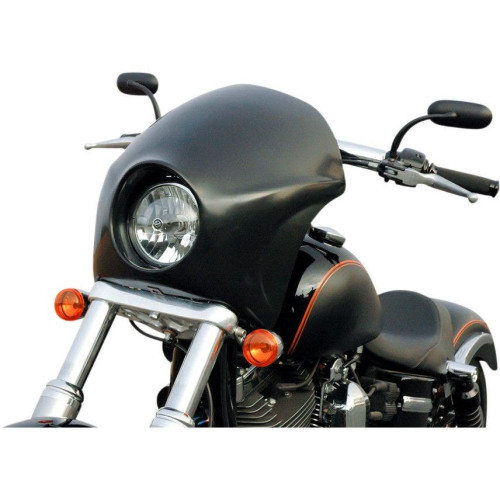 PartzBiz HD: 4404450-Russ Wernimont สีดำ ABS Cafe แฟริ่งทรงสั้น Harley-Davidson FXD 2006-2014 (ยกเว้น FXDF) - RWD-50111