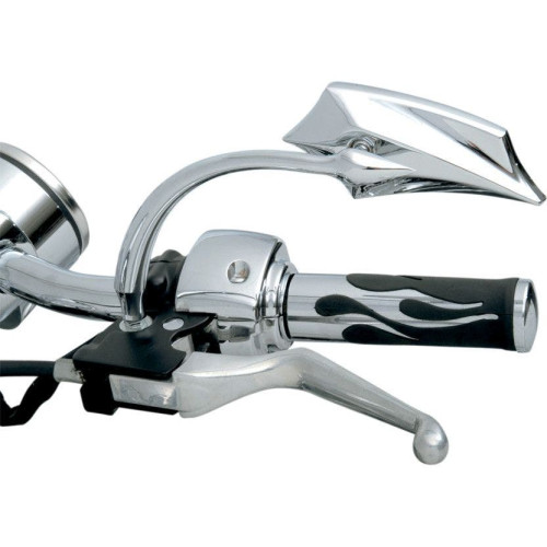 PartzBiz HD: 4404452-Russ Wernimont Designs RWD Left Side Chrome 5 Arc Long Stem Mirror for Harley RWD-50068LC