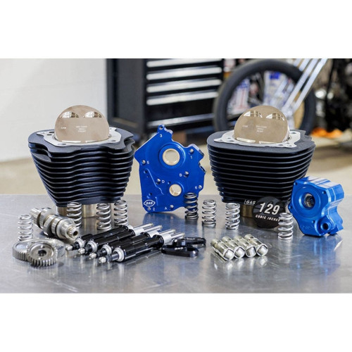 PartzBiz HD: 4404351-S&S 129" M8 Big Bore Oil Cool Power Pack Black Pushrod Gear Black for Harley | 310-1228