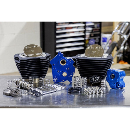 PartzBiz HD: 4404364-S&S 132" M8 Big Bore Oil Cool Power Pack Chrome Pushrod Cylinders Gear for Harley | 310-1234