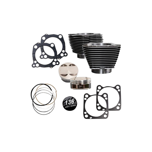 PartzBiz HD: 4404371-S&S 136" Big Bore Kit Black Granite W/ Highlighted Fins 4 Harley 17-23 M8 | 910-0850
