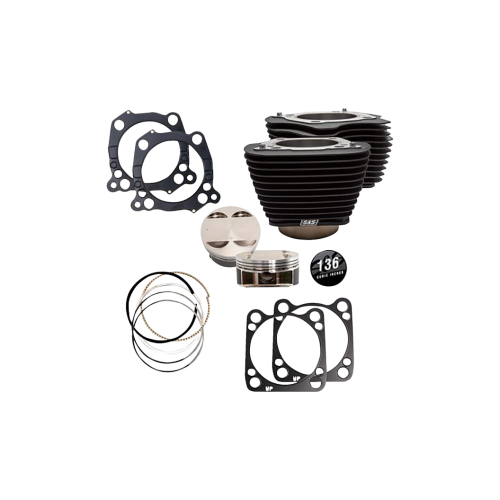 PartzBiz HD: 4404331-S&S 136" Big Bore Kit Wrinkle Black W/O Highlighted Fins 4 Harley 17-23 M8 | 910-0849 PartzBiz HD: 4404331-S&S 136" Big Bore Kit Wrinkle Black W/O Highlighted Fins 4 Harley 17-23 M8 | 910-0849