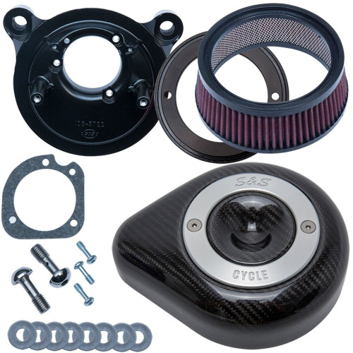 PartzBiz HD: 4404344-S&S 170-0500 Stealth Air Cleaner Kit Carbon Fiber Teardrop 08-16 Harley Touring 170-0301B