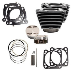PartzBiz HD SS910-0733 - S&S 910-0733 Black w/ Highlight Fins 128" Big Bore Kit for M8 117" Harley PartzBiz HD SS910-0733 - S&S 910-0733 Black w/ Highlight Fins 128" Big Bore Kit for M8 117" Harley