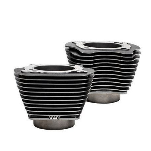 PartzBiz HD: 4404265-S&S 910-0739 Black w/ Highlight Fins 4 1/4" Bore Cylinders M8 Harley 0931-0877 09310877