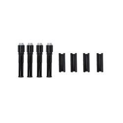 PartzBiz HD SS930-0124 & SS930-0142 - S&S 930-0124 & 930-0142 Black Pushrod Covers & Keeper Set Kit 99-17 Harley T/C 0928-0100 & 0928-0099 09280100 & 09280099 & 482169 & 482172