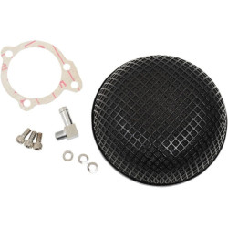 PartzBiz HD DS10101610 - Drag Black "BOB" Retro Style Stage 1 Air Cleaner Harley Custom w/ Super E/G Carb