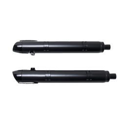 PartzBiz HD SS550-1075 - S&S Black Broadhead 4" Slash Slip On Mufflers Exhaust Indian Cheiftain 14-22 | 550-1075