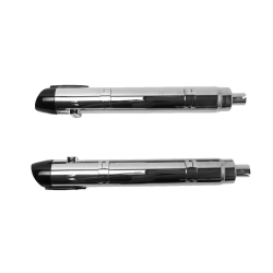 PartzBiz HD SS550-1076 - S&S Chrome Broadhead 4" Slash Slip On Mufflers Exhaust Indian Cheiftain 14-22 | 550-1076