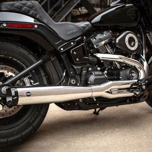 PartzBiz HD: 4404199-S&S Cycle 550-0858 Chrome SuperStreet 2:1 Exhaust System 18-Up Harley M8 Softail Muffler Pipe Resonator Best New Upgrade Performance Custom Motorcycle Bobber Headers