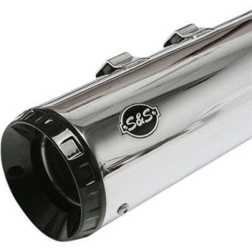 PartzBiz HD: 4404201-S&S Cycle 550-0991 Show Chrome GNX 4.5" Slip-On Mufflers Harley FL Touring M8 best new upgrade replacement performance exhaust dresser bagger custom