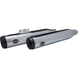 PartzBiz HD SS550-0755B - S&S Cycle Chrome Grand National 50 State Slip-On Mufflers Harley Softail 18-20