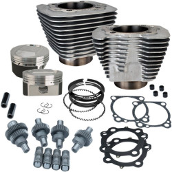 PartzBiz HD SS910-0702 - S&S Cycle Silver Powder Coat 1200cc To 1250cc Hooligan Big Bore Kit XL 00-17 | 910-0609