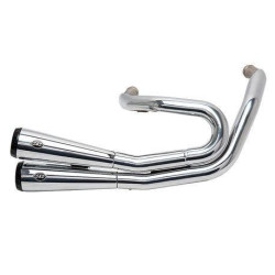 PartzBiz HD SS550-0816A - S&S Cycles 550-0816A Chrome Grand National 2-2 Full Exhaust Softail M8 18-Up 1800-2442 18002442 Milwaukee-Eight Softail Street Bob Low Rider Slim Fat Bob  Deluxe best for performance 50 state legal