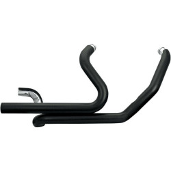 PartzBiz HD SS550-0143B  & 500-0101C - S&S Power Tune True Duals w/ Rinehart 4" Black /Ch Slip On Mufflers Harley FLH/T package exhaust performance upgrade 498871 500-0101C savings best for