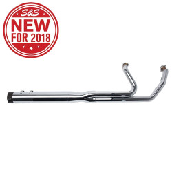 PartzBiz HD SS550-0728 - S&S Sidewinder Chrome 2 Into 1 Full System Exhaust Harley M8 FL 17-18