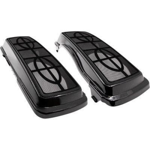 PartzBiz HD: 4404048-Saddle Tramp BC-HDD6X9-1 ฝาปิดกระเป๋าอานสำหรับลำโพง 6x9 Harley OE กระเป๋า 96-13