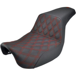 PartzBiz HD DS08030593 - Saddlemen 806-04-172RD สีดำ Step Up Full LS ที่นั่ง Harley Dyna FXDWG FLD 06-17 0803-0593 08030593 กีฬาที่ดีที่สุดสำหรับประสิทธิภาพ Lattice Stitch สีแดง