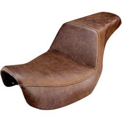 PartzBiz HD DS08030569 - Saddlemen 806-04-173BR สีน้ำตาล Step Up ด้านหลัง LS ที่นั่ง 06-17 Harley Dyna FXD FLD FXDWG 0803-0569 08030569