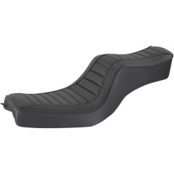 PartzBiz HD DS08030673 - Saddlemen Black Hog Killers 2-Up Seat Pleated Gel Harley Dyna FXD 06-17