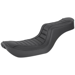PartzBiz HD DS08030674 - Saddlemen Black Hog Killers 2-Up Seat Pleated Gel Harley Dyna FXD 96-03