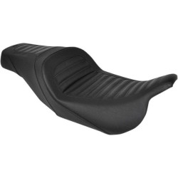 PartzBiz HD DS08011013 - Saddlemen Black Slim RP Pleated Stitch SaddleGel 2 UP Seat Harley 08-23 FLH/T | 808-07B-161