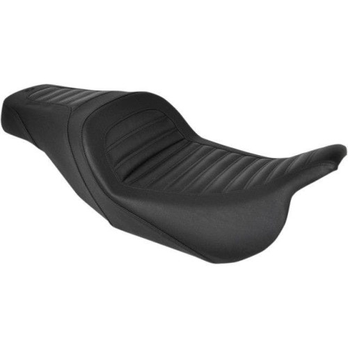 PartzBiz HD: 4403878-Saddlemen Black Slim RP Pleated Stitch SaddleGel 2 UP Seat Harley 08-23 FLH/T | 808-07B-161