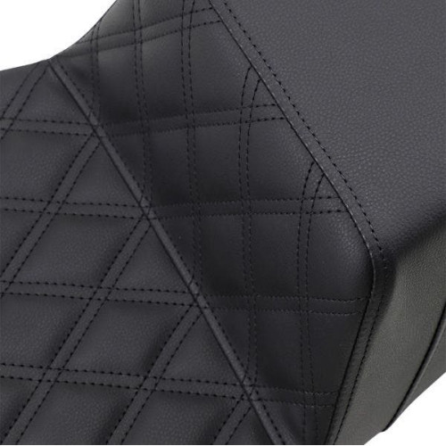 PartzBiz HD: 4403847-Saddlemen Black Step Up เบาะนั่ง 2 ตัวแบบ Lattice Stitched Extended Harley Touring 08-Up