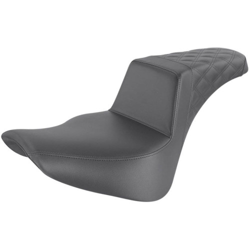 PartzBiz HD: 4403848-Saddlemen Black Step Up 2-Up Seat Rear Lattice Stitched Harley Softail M8 18-23