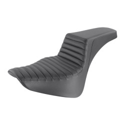 PartzBiz HD DS08021398 - Saddlemen Black Step Up 2-Up Seat Tuck and Roll Stitched Harley Softail M8 18-23