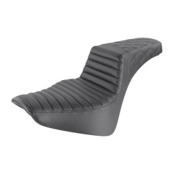 PartzBiz HD DS08021406 - Saddlemen Black Step Up 2-Up Seat Tuck n Roll & Lattice Stitched Softail 18-23