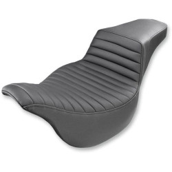 PartzBiz HD DS08011049 - Saddlemen Black TR Pleated GelCore Step-Up Full Seat สำหรับ Harley 08-23 FLH/T | 808-07B-171