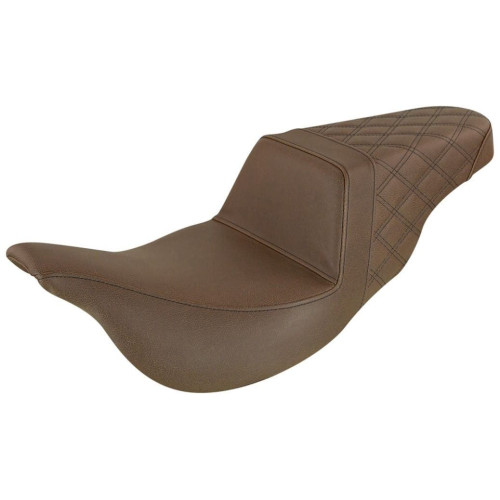 PartzBiz HD: 4403830-Saddlemen Brown Step Up 2-Up ด้านหลัง Lattice Stitched Harley Touring 08-Up