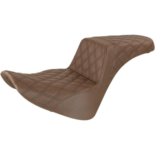 PartzBiz HD: 4403833-Saddlemen Brown Step Up 2-Up Seat Lattice Stitched Harley Softail M8 18-23