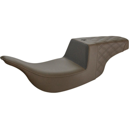 PartzBiz HD: 4403839-Saddlemen Brown Unknown Grip Step Up 2-Up Gel Seat Harley Electra Road Gli 97-07