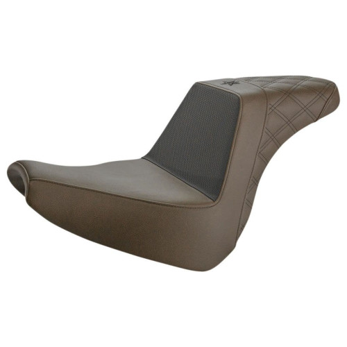 PartzBiz HD: 4403844-Saddlemen Brown Unknown Gripper Step Up 2-Up Gel Seat Harley Softail FXBR 18-20