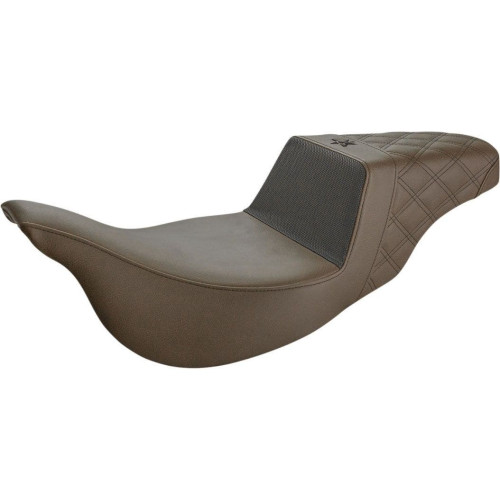 PartzBiz HD: 4403805-Saddlemen Brown Unknown Gripper Step Up 2-Up Gel Seat Harley Touring 08-23