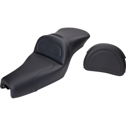PartzBiz HD DS08040335 - Saddlemen Explorer Black Seat W/ พนักพิง 4 Harley 04-20 XL W/4.5 Gal Tank | 807-03-030