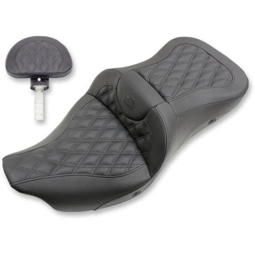 PartzBiz HD: 4403709-โซฟาปรับความร้อนแบบขยาย Saddlemen LS ที่นั่งพร้อมพนักพิง 08-19 Harley FLHT | 80807B-184BRHCT