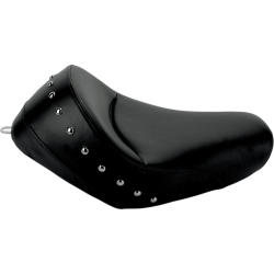 PartzBiz HD DS08040403 - Saddlemen Heels Down Black Studded Solo Seat 4 Harley 04-20 XL W/4.5 Gal Tank | 807-03-0011