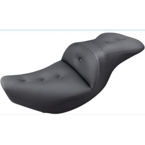 PartzBiz HD: 4403669-Saddlemen I14-07-181 Road Sofa PT Pillow Top 2 Up Seat W/O Backrest 14-19 Indian Chief Chieftain Roadmaster Springfield Motorcycle หนังสีดำที่กำหนดเองการอัพเกรดการขับขี่ที่สะดวกสบาย