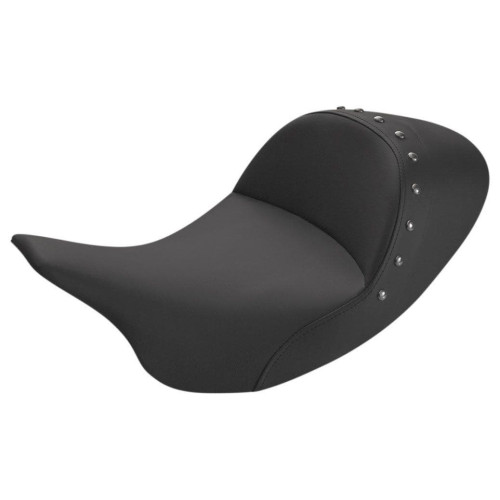 PartzBiz HD: 4403631-Saddlemen Renegade Lariat Tour Black Studded Pillion Pad Seat Harley FLH/T 08-20